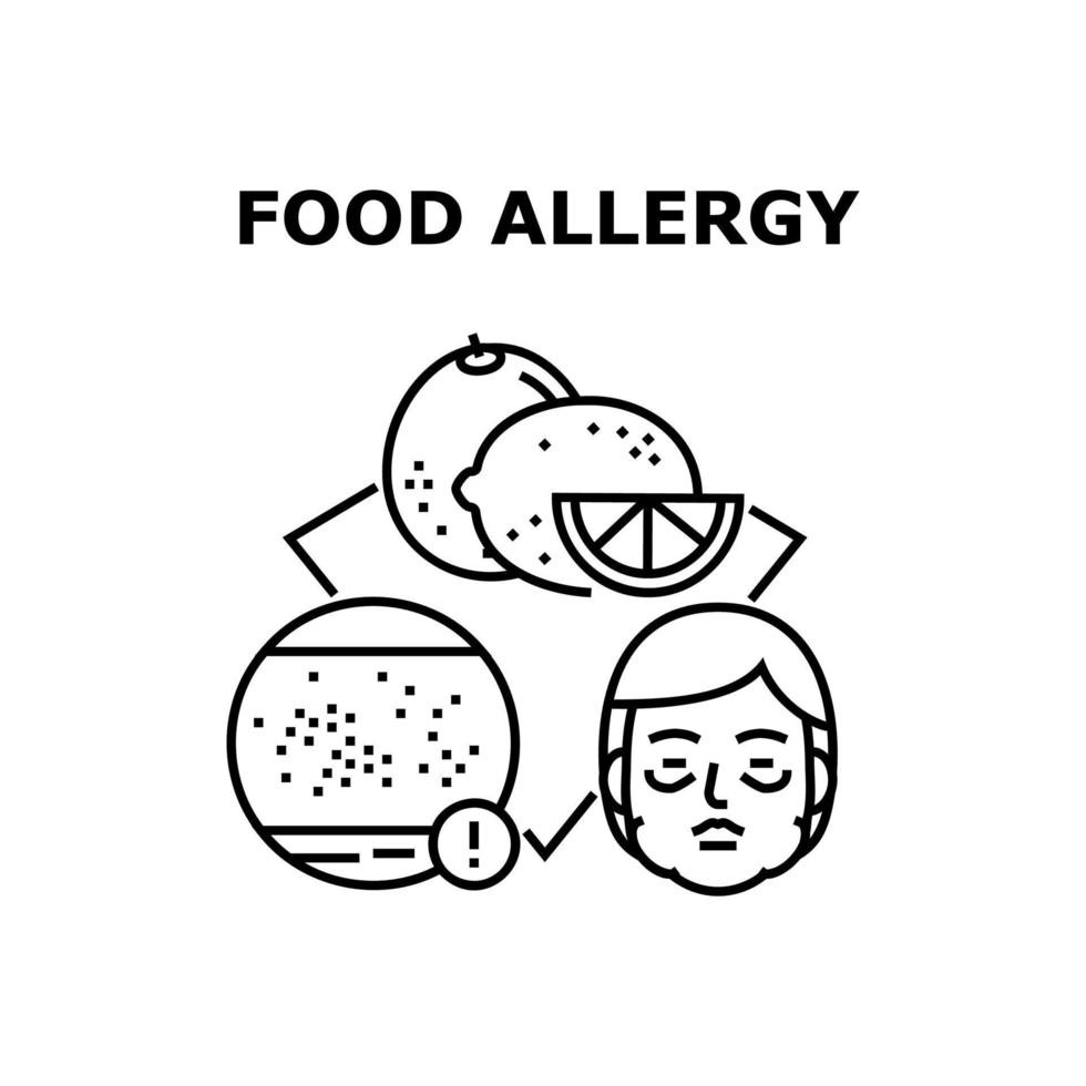 ilustração vetorial de ícone de alergia alimentar vetor