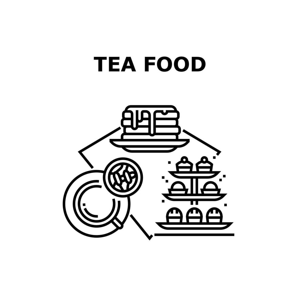ilustração de conceito de vetor de sobremesa de comida de chá preto
