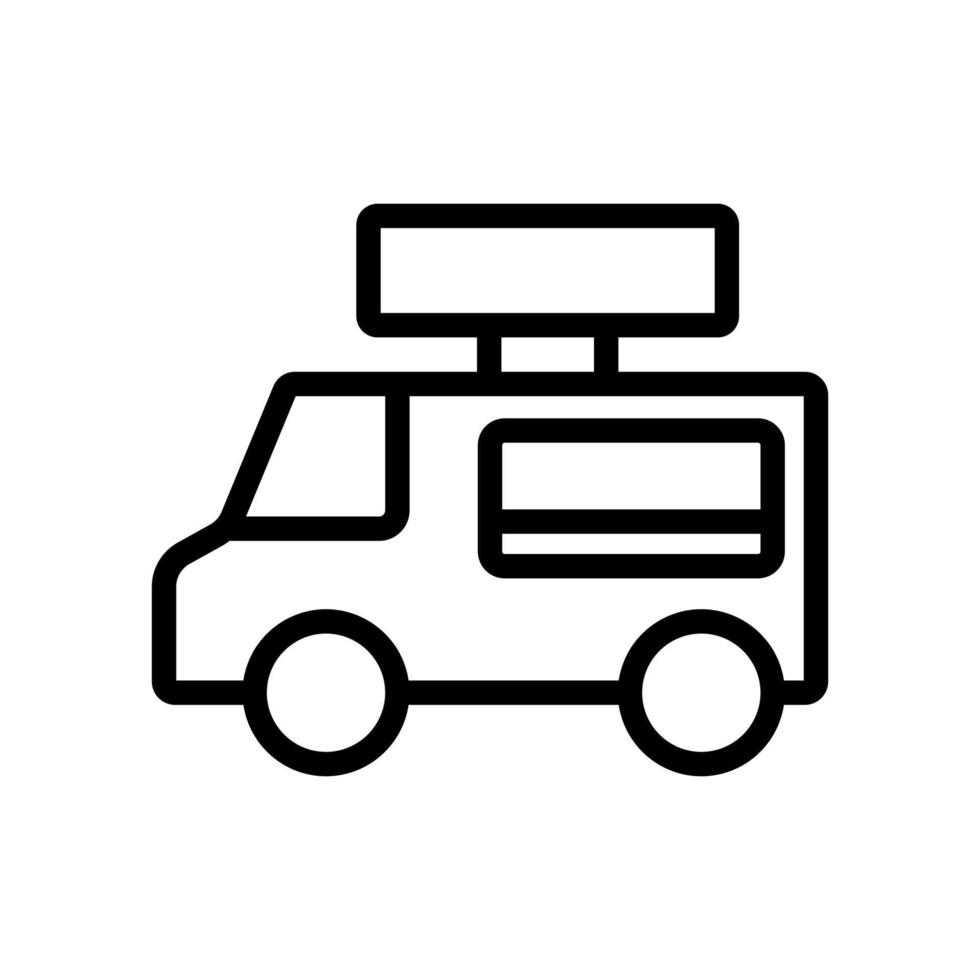 vetor de ícone de caminhão de comida. ilustração de símbolo de contorno isolado