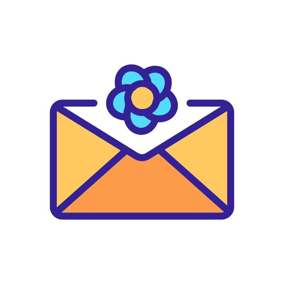 ilustração de contorno de vetor de ícone de mensagem de correio de loja de flores