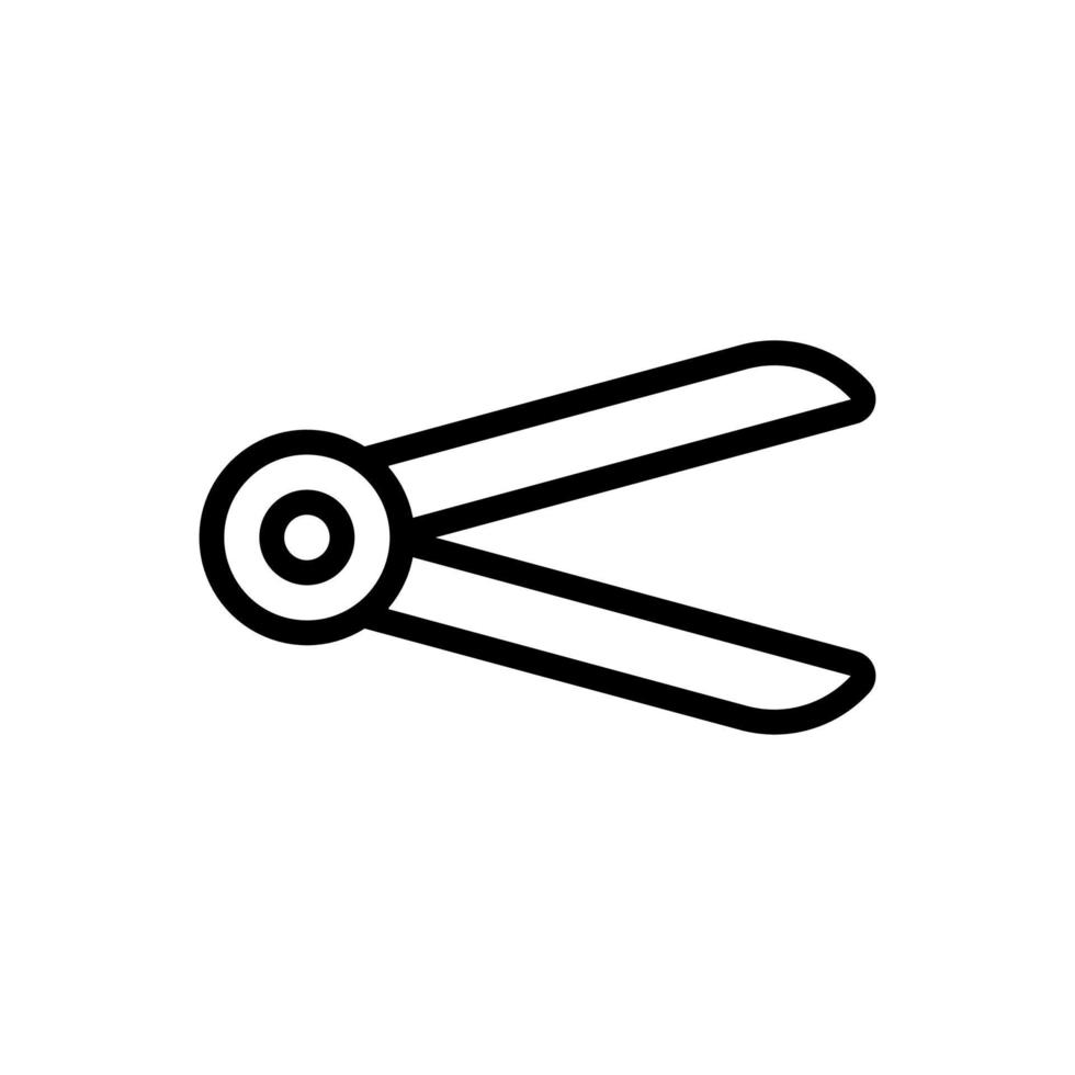 alisador de ferro com ilustração de contorno de vetor de ícone de suporte
