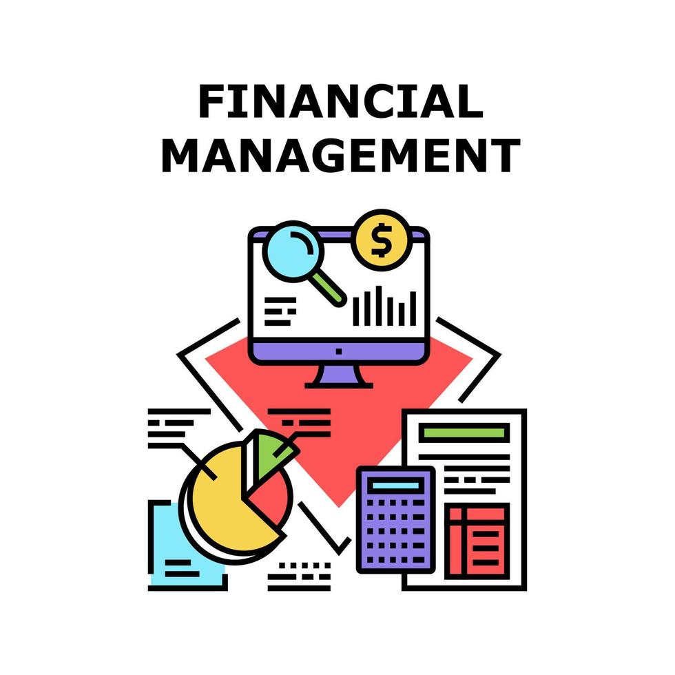 ilustração de cor de conceito de gestão financeira vetor
