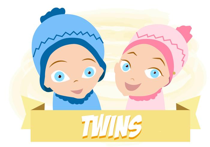Bebê Twins Free Vector