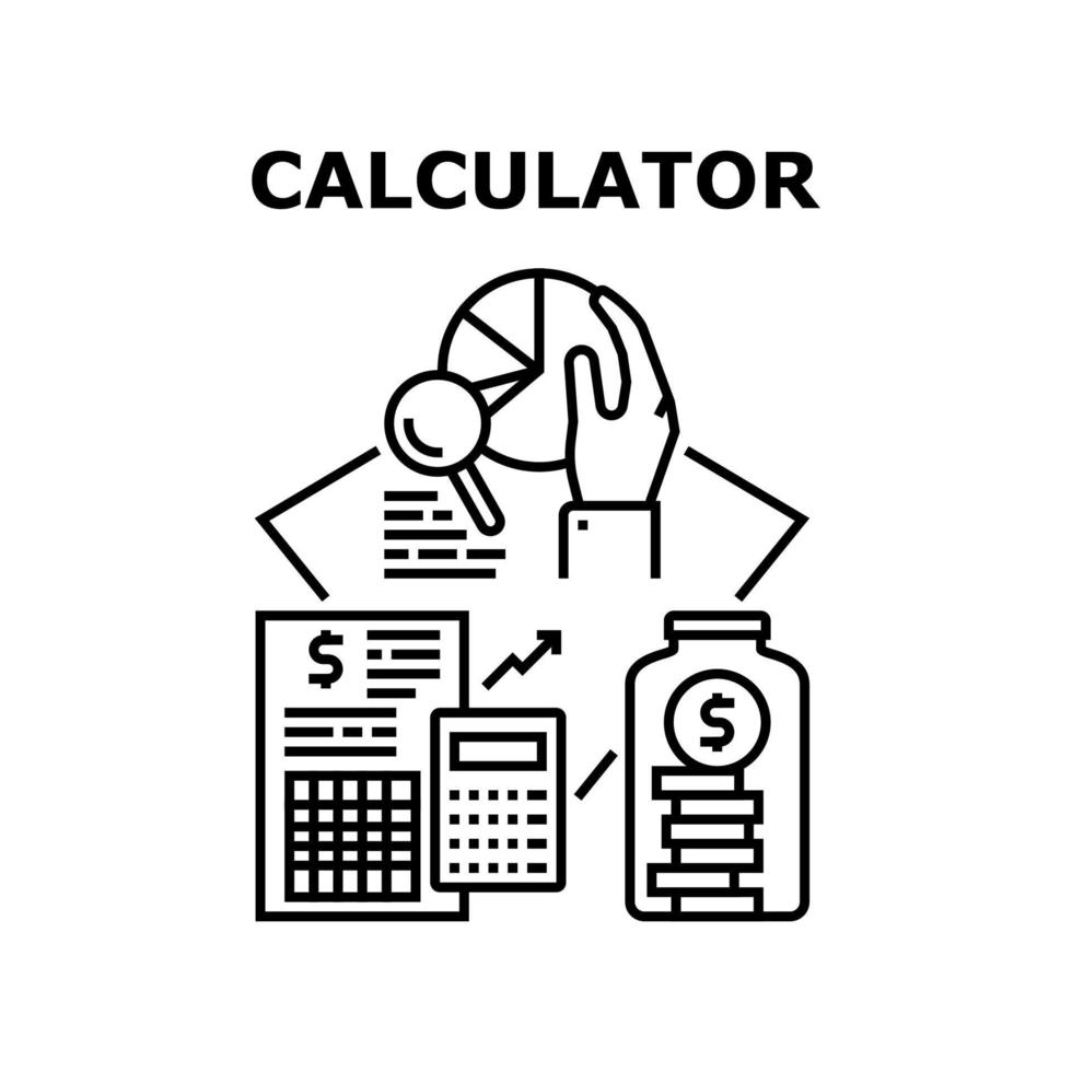 ilustração de cor de conceito de vetor de ferramenta calculadora