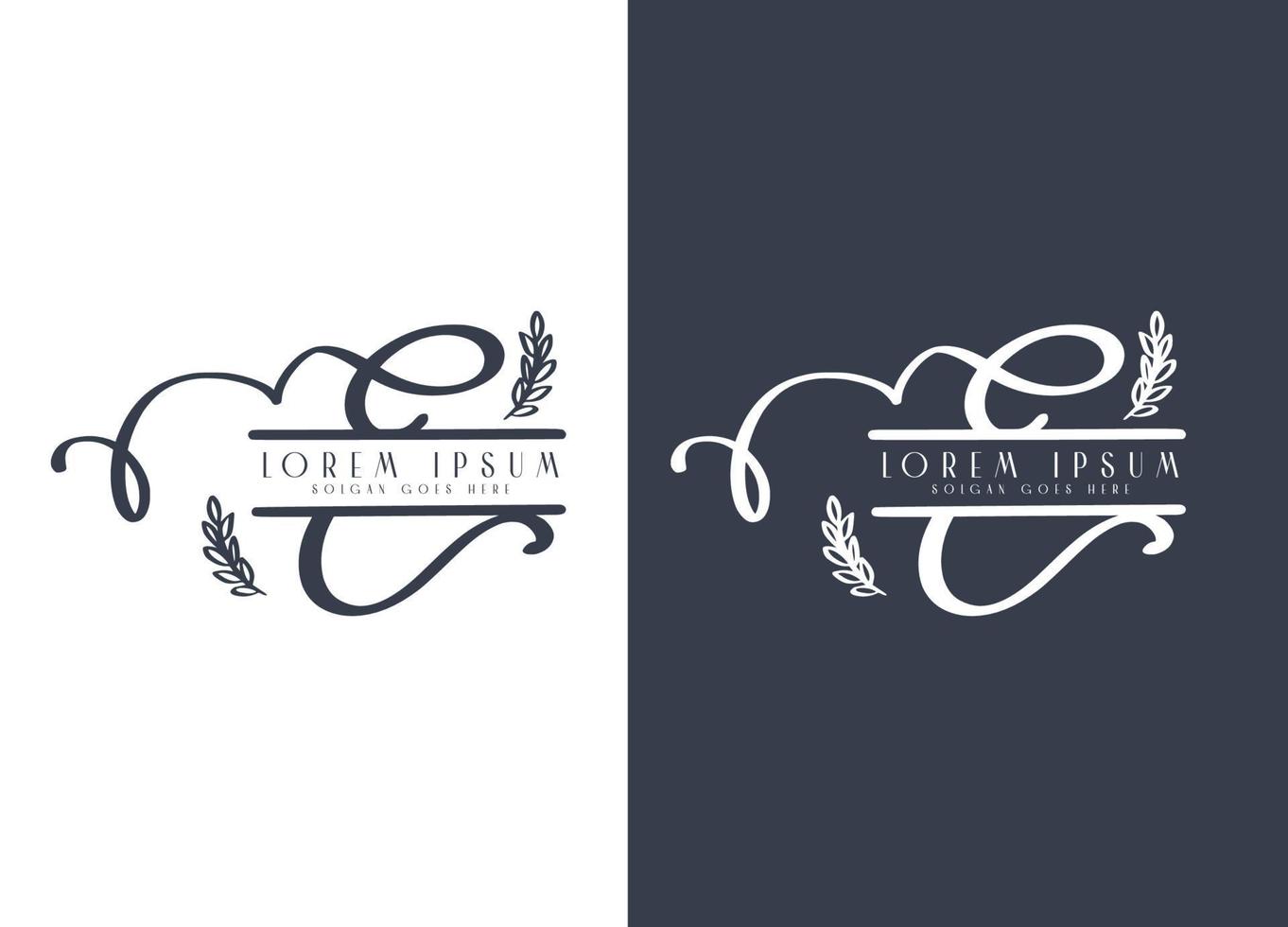 modelo de design de logotipo floral minimalista letra c vetor