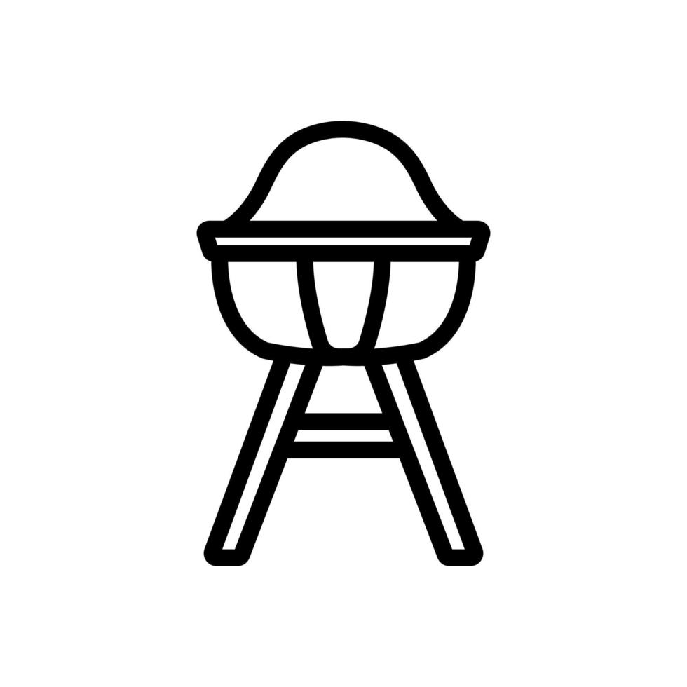 cadeira de alimentação com ilustração de contorno de vetor de ícone de trava de perna