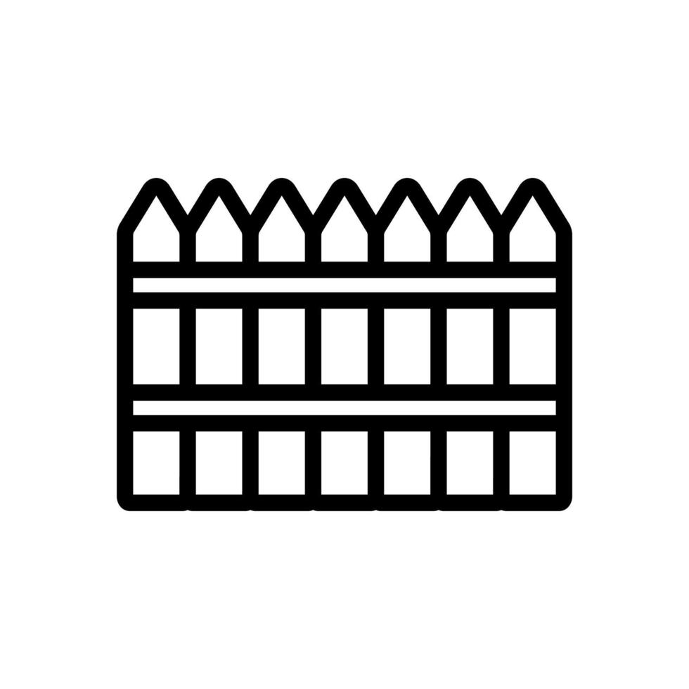 vetor de ícone de cerca de madeira. ilustração de símbolo de contorno isolado