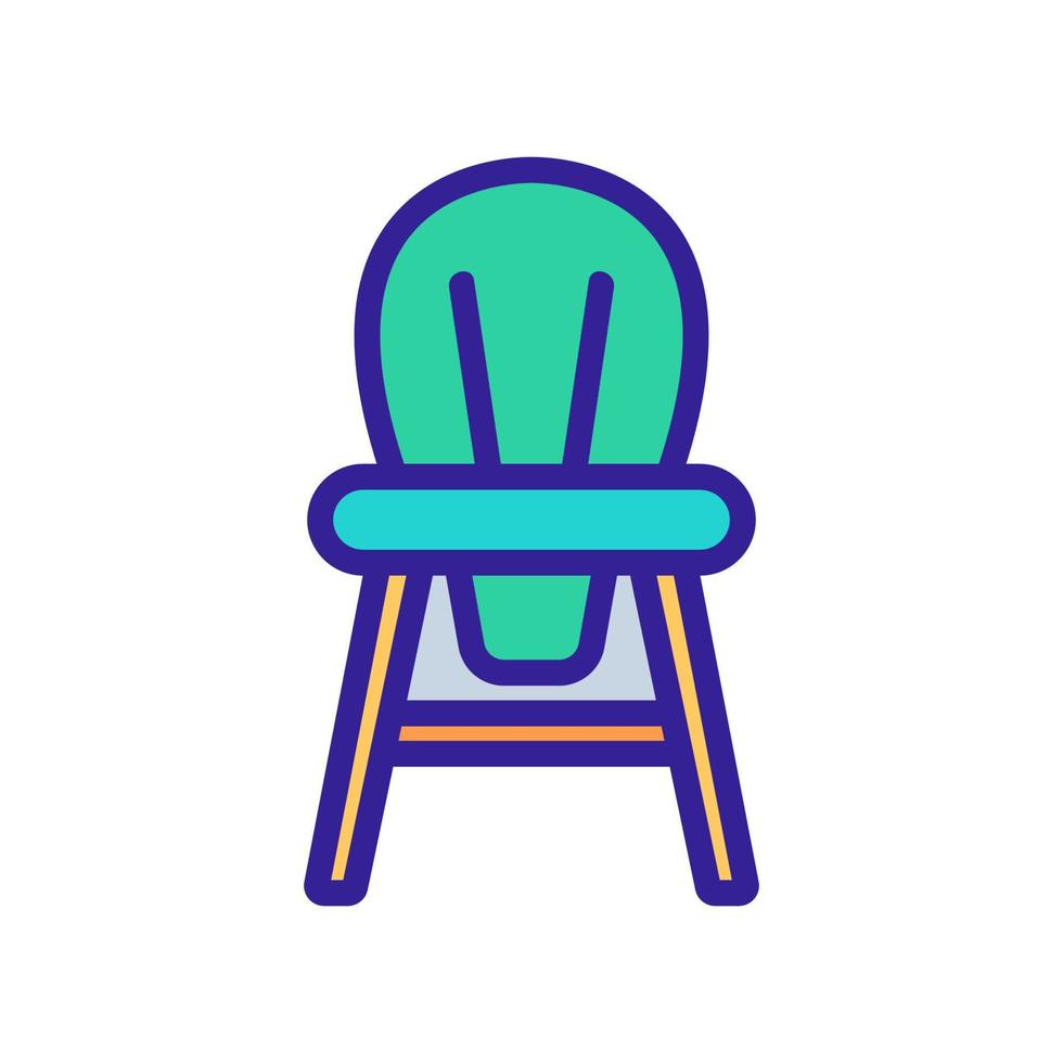 cadeira infantil de madeira com ilustração de contorno de vetor de ícone de costas redondas