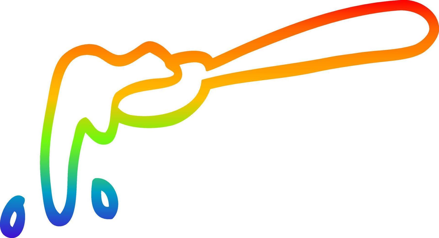 desenho de linha de gradiente de arco-íris concha de desenho animado de comida vetor