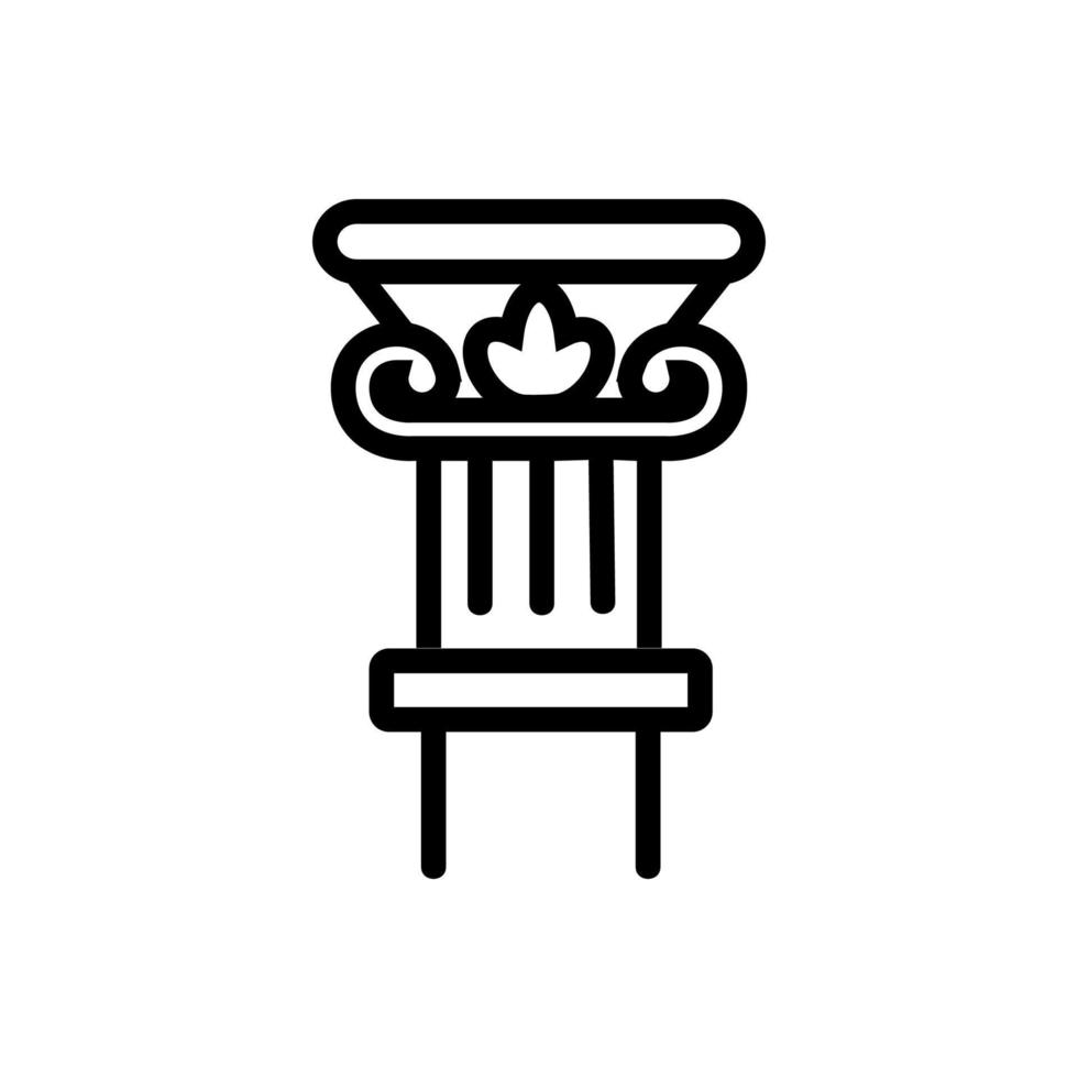 vetor de ícone de coluna antiga. ilustração de símbolo de contorno isolado