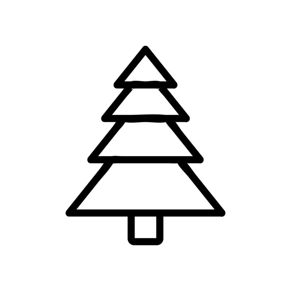 vetor de ícone de árvore de Natal perene. ilustração de símbolo de contorno isolado