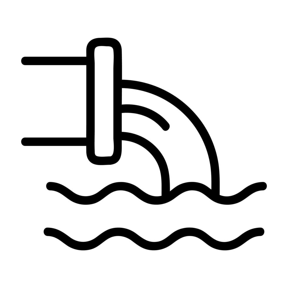 vetor de ícone de águas residuais. ilustração de símbolo de contorno isolado