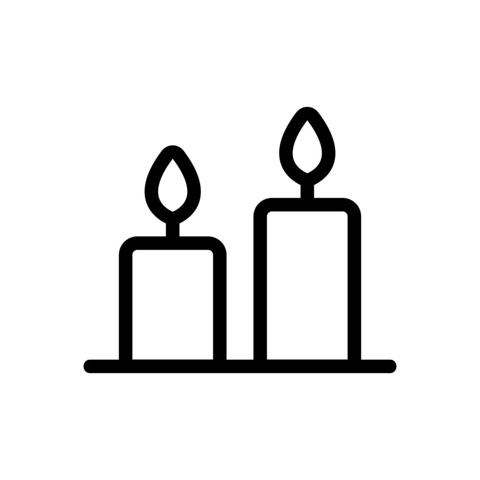 vetor de ícone de velas de igreja. ilustração de símbolo de contorno isolado