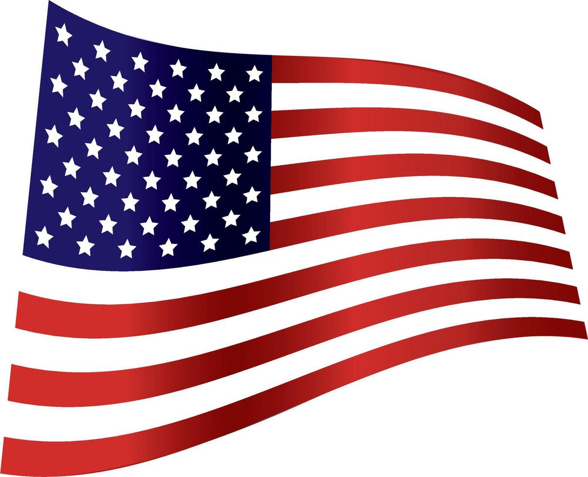 dia da independência da onda da bandeira americana vetor
