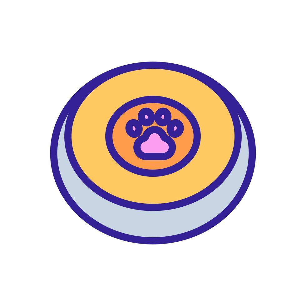 ilustração de contorno de vetor de ícone de placa de brinquedo de treinamento de cachorro