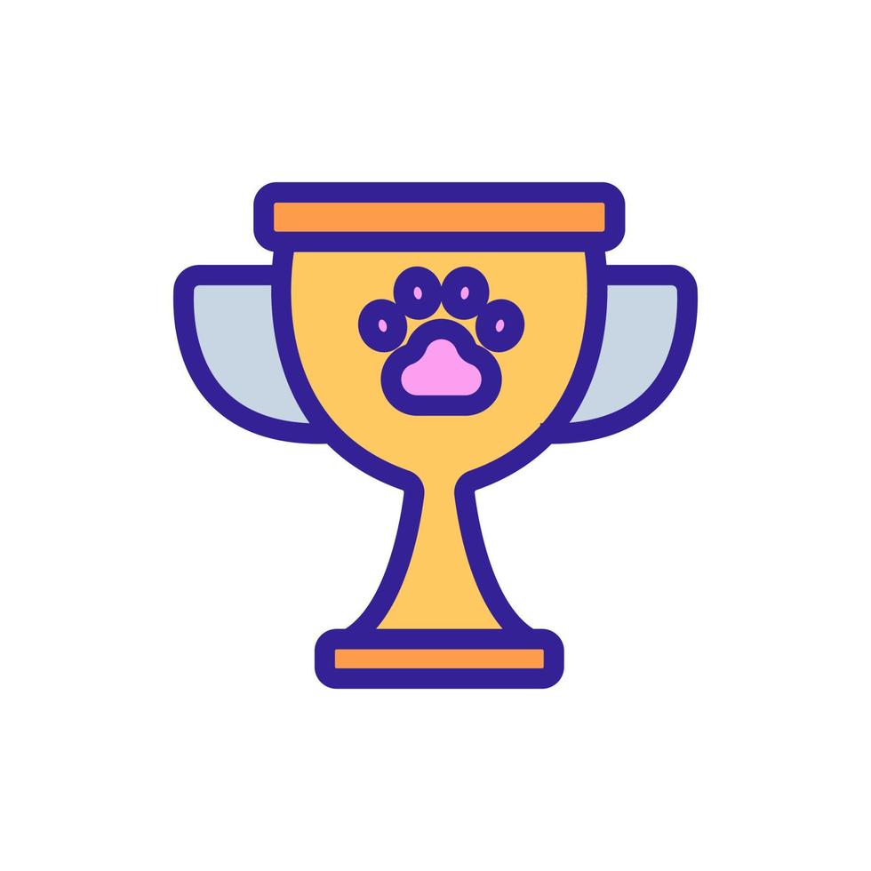 ilustração de contorno de vetor de ícone de troféu de copa de treinamento de cachorro