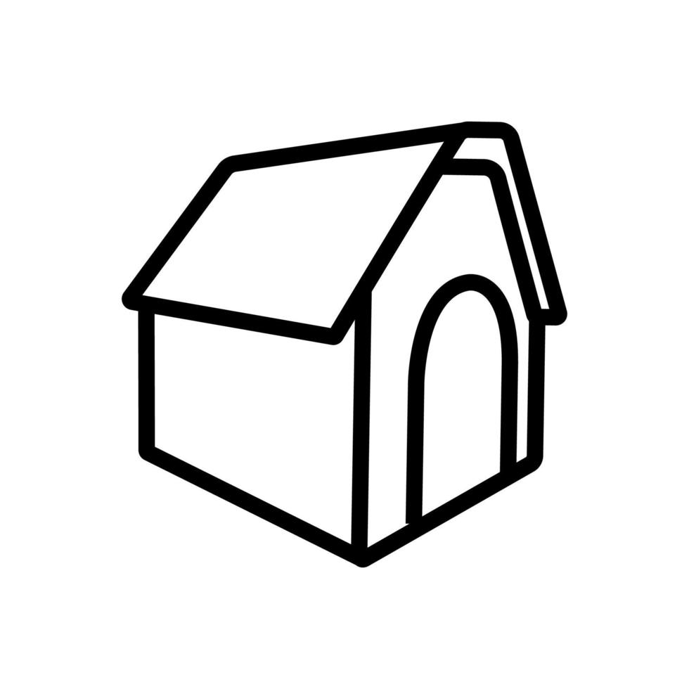 casinha de cachorro macia confortável com ilustração de contorno de vetor de ícone de telhado