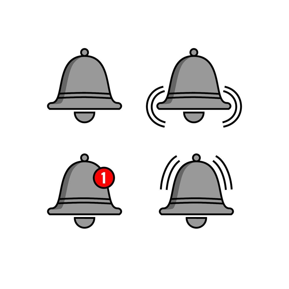 ícone de sino. sinal e símbolo de notificação móvel. vetor