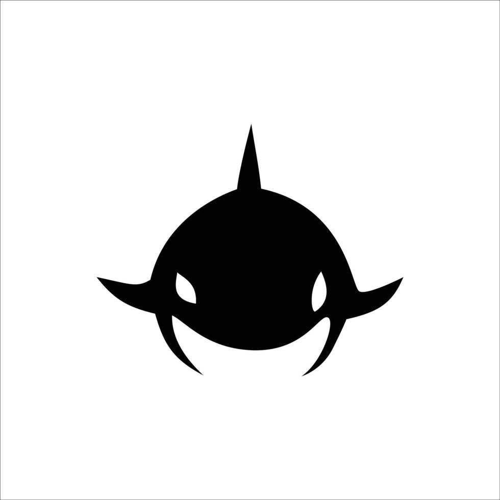 ilustração em vetor logotipo da orca. sinal e símbolo da baleia assassina.