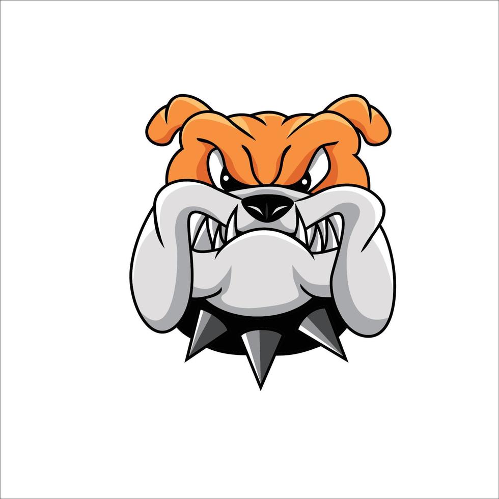 modelo de logotipo de cabeça de buldogue com raiva. sinal e símbolo de animais selvagens. ilustração vetorial de animal de estimação. vetor