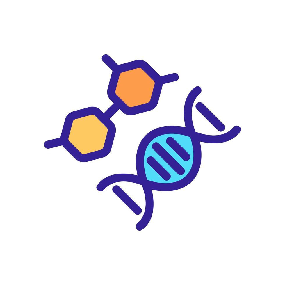 vetor de ícone de estrutura de DNA. ilustração de símbolo de contorno isolado