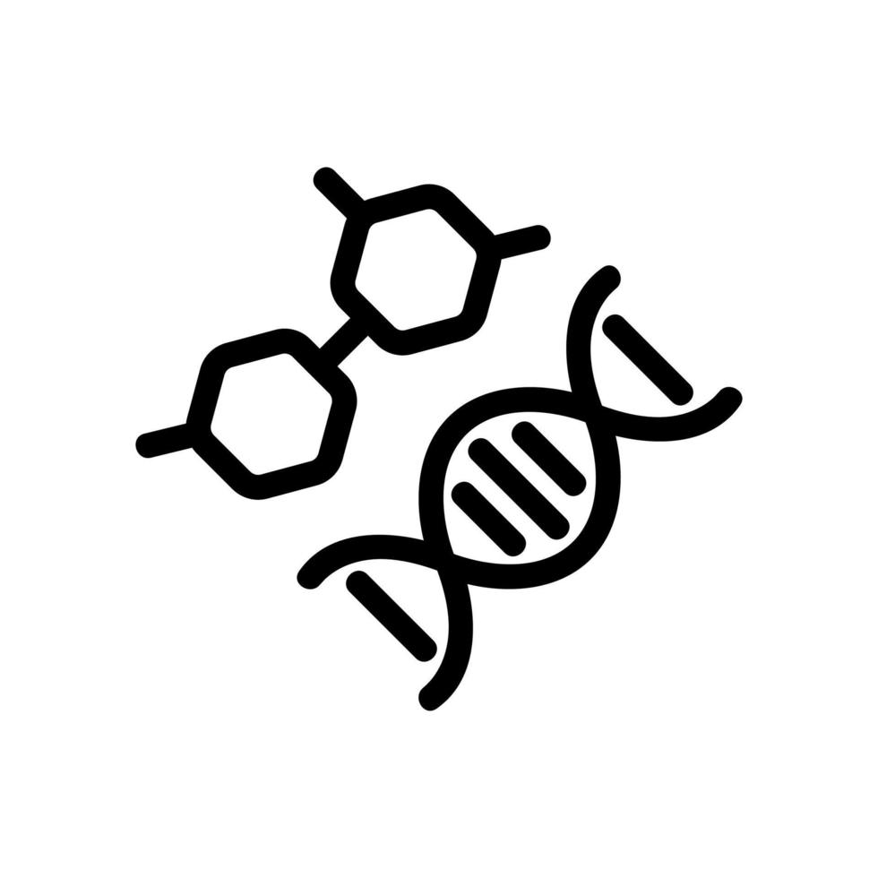vetor de ícone de estrutura de DNA. ilustração de símbolo de contorno isolado