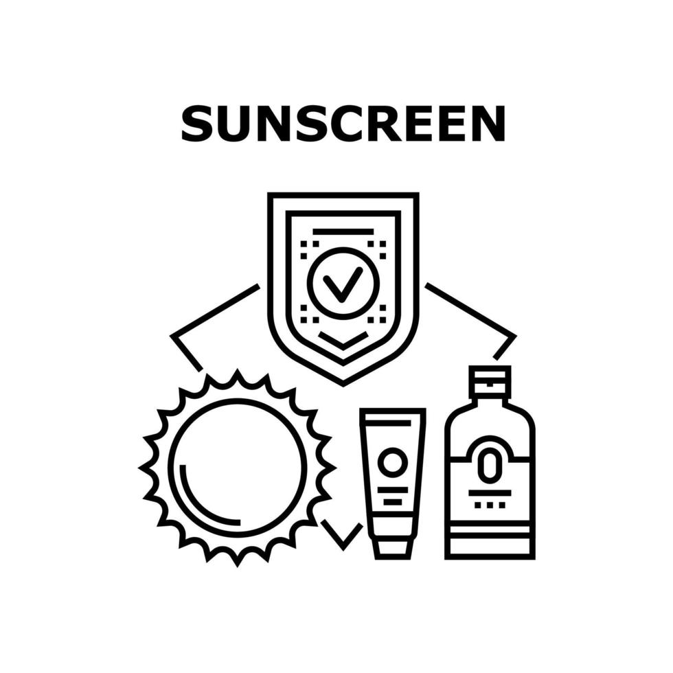 ilustração de cor de conceito de vetor de creme protetor solar