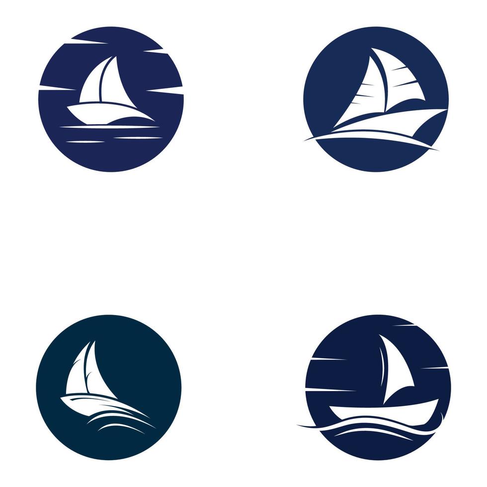 vetor de modelo de logotipo de barco à vela