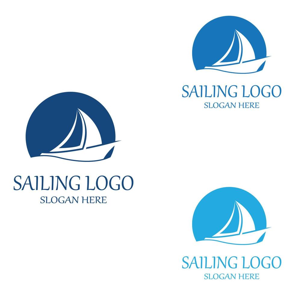 vetor de modelo de logotipo de barco à vela