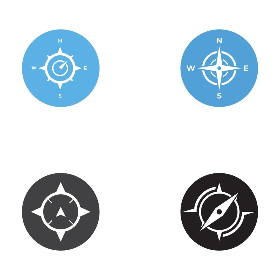 logotipo da bússola, guia direcional ou pandom. modelo de ilustração vetorial de ícone de logotipo de bússola. vetor
