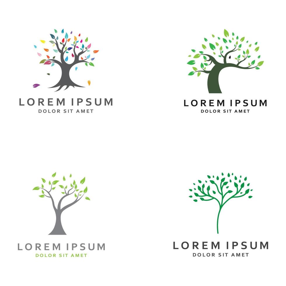 design de logotipo de árvore viva, usando um conceito de modelo de ilustração vetorial. vetor