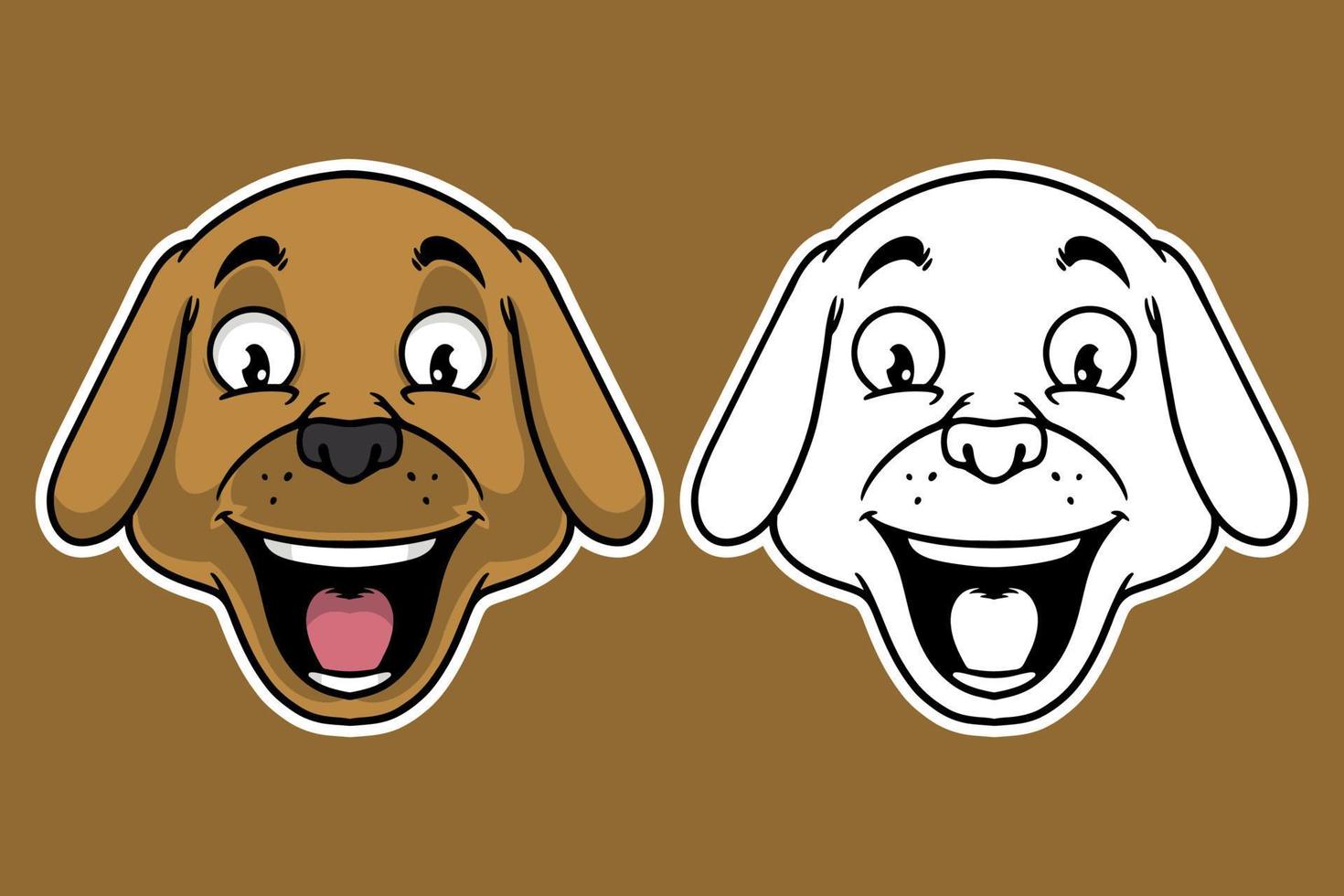 estilo de desenho animado de ilustração vetorial de mascote de cabeça de cachorro vetor