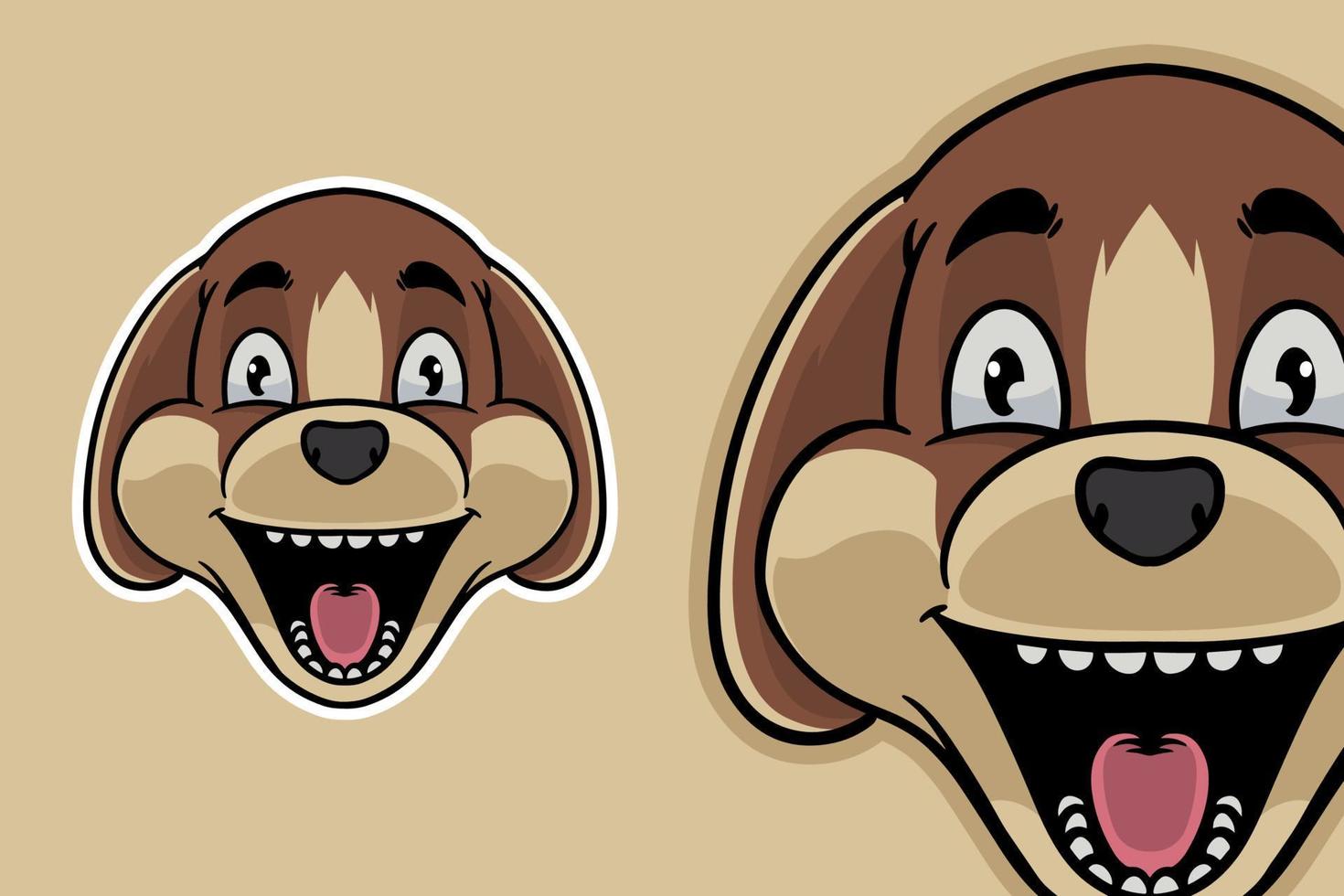 estilo de desenho animado de ilustração vetorial de mascote de cabeça de cachorro vetor