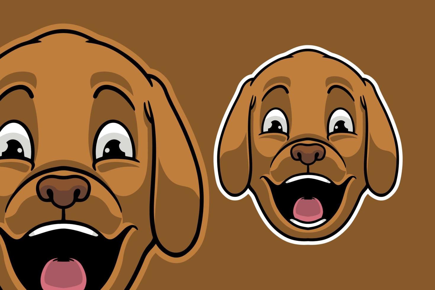 estilo de desenho animado de ilustração vetorial de mascote de cabeça de cachorro vetor