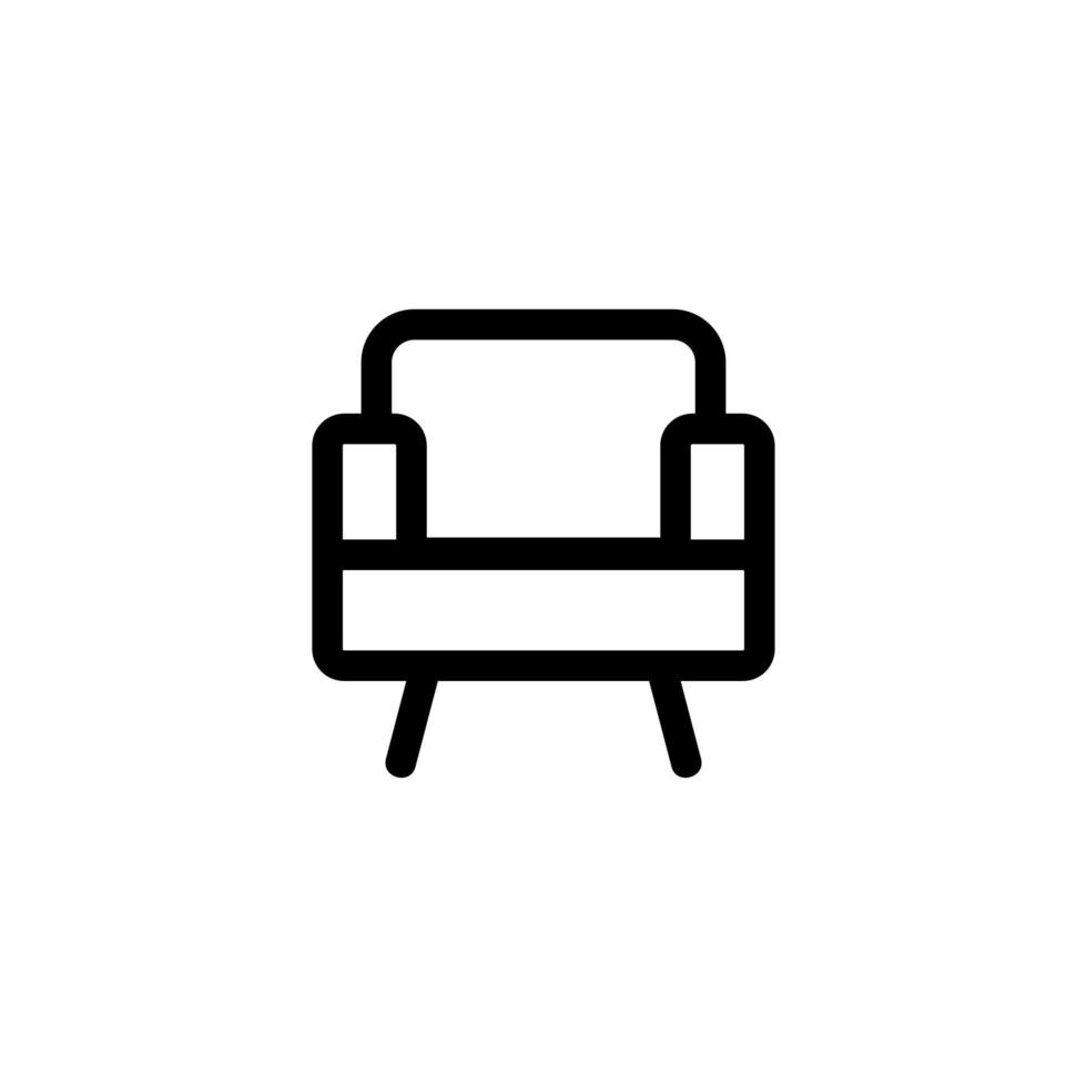 vetor de ícone de cadeira. ilustração de símbolo de contorno isolado