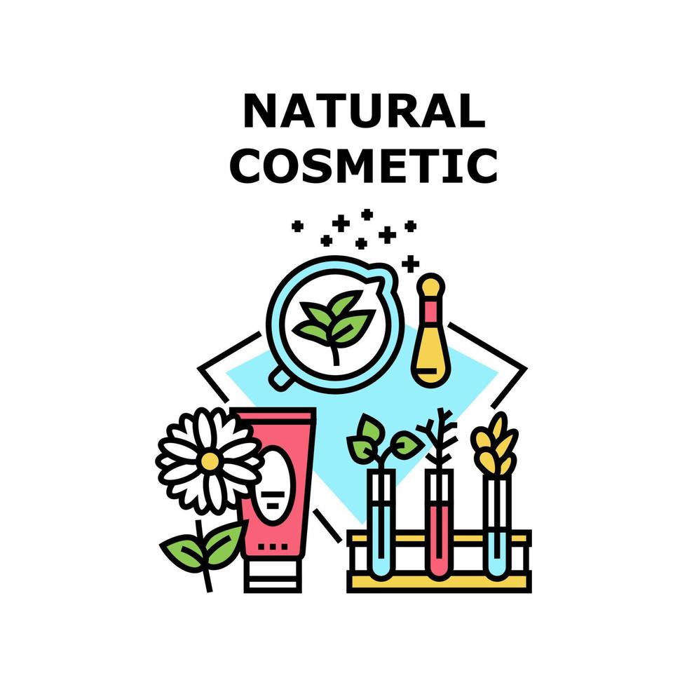 ilustração de cor de conceito de vetor cosmético natural