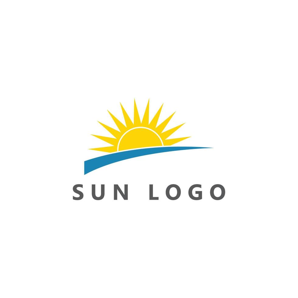 inspiração de design de logotipo do pôr do sol do oceano. isolado no fundo branco vetor