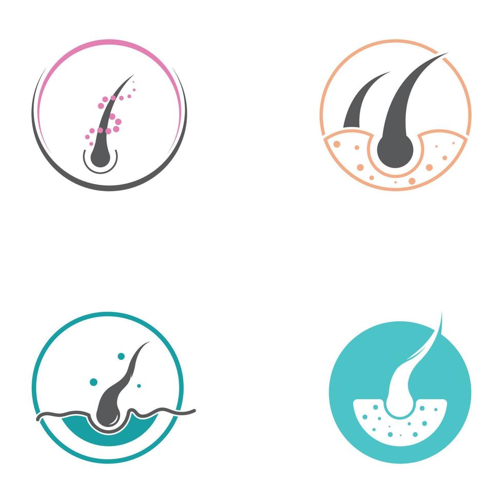 logotipo de cuidados com o cabelo e logotipo de saúde capilar. com conceito de design de vetor de modelo de ilustração