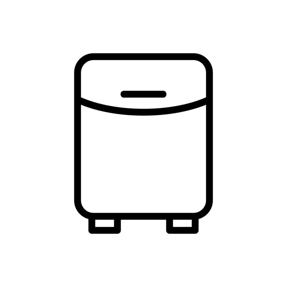 ilustração de contorno de vetor de ícone de vista traseira de geladeira de maquiagem