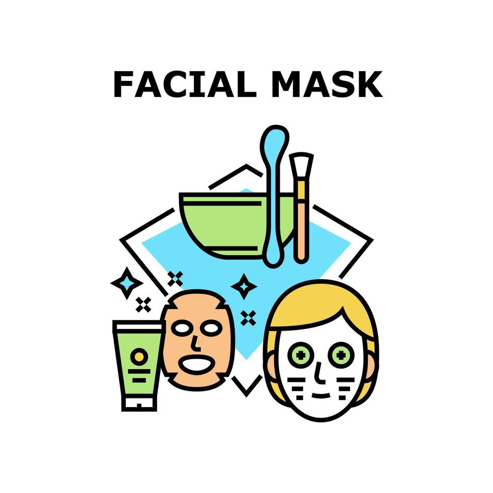 ilustração de cor de conceito de vetor de máscara facial