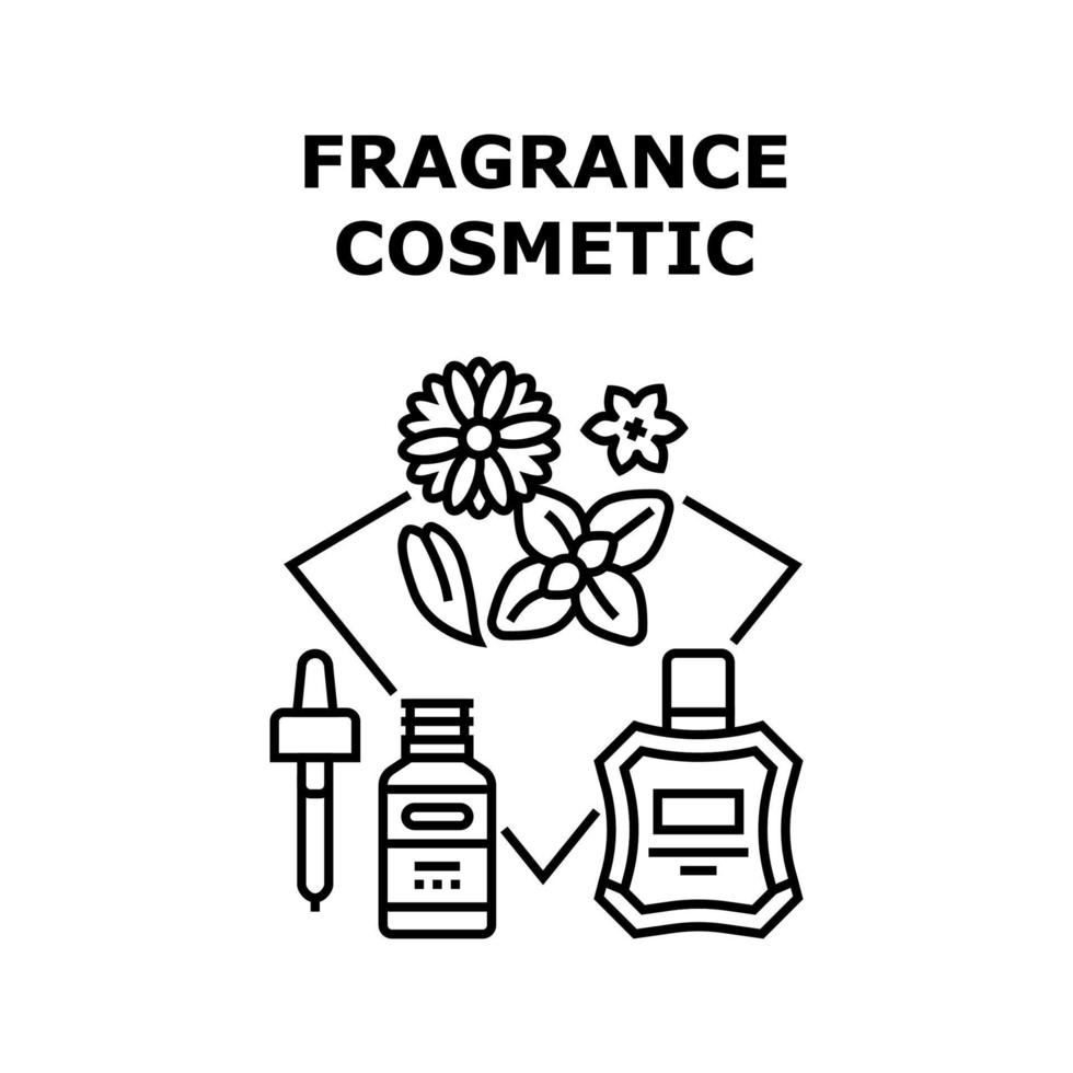 ilustração de conceito cosmético de fragrância preta vetor