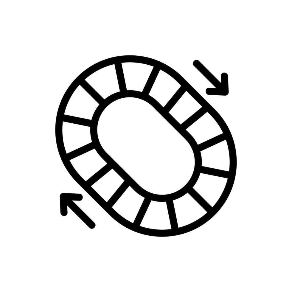 ilustração de contorno de vetor de ícone de correia transportadora sem fim circular