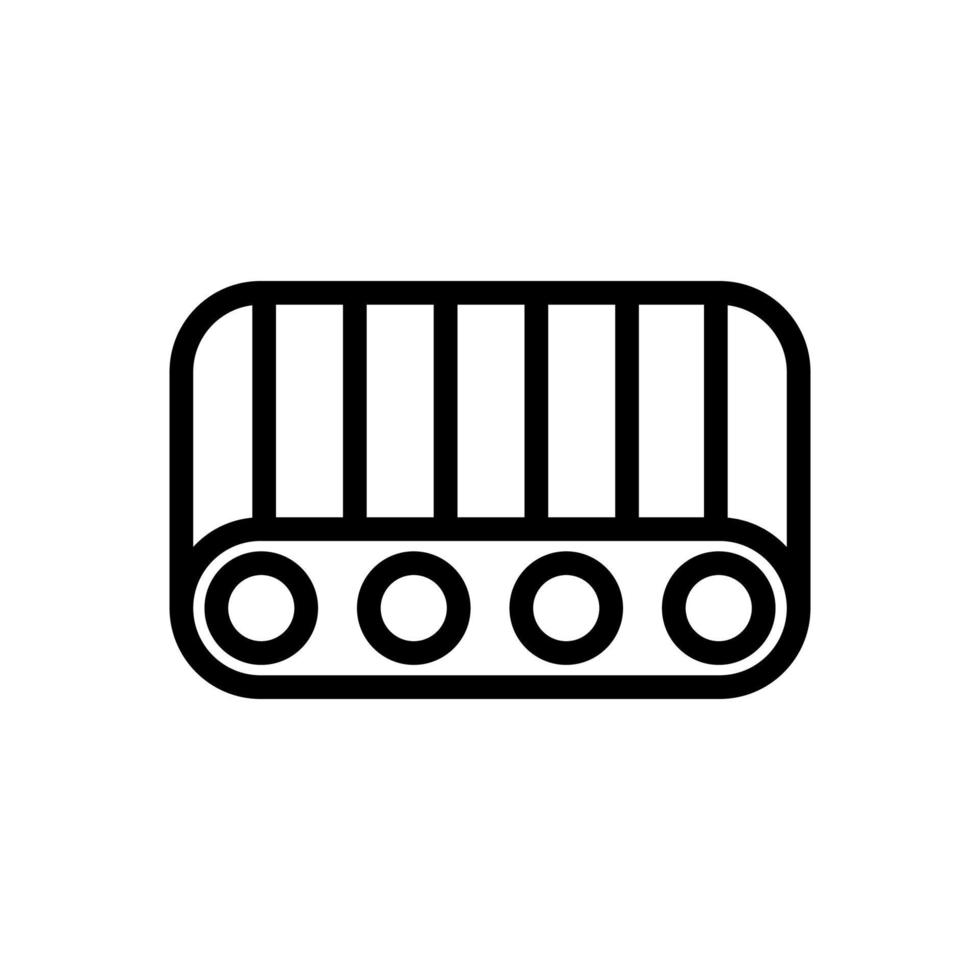 ilustração de contorno de vetor de ícone de correia transportadora de cavidade
