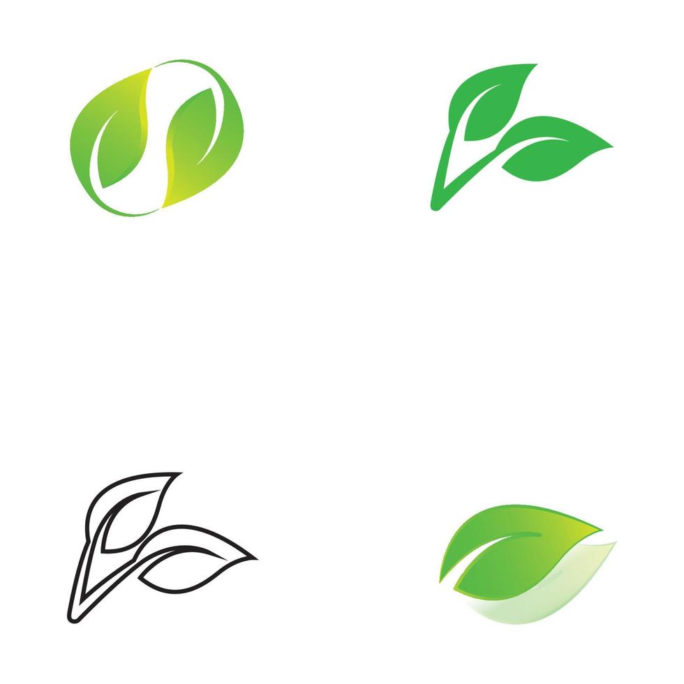 logotipo da folha verde. desenho vetorial de jardins, plantas e natureza. vetor