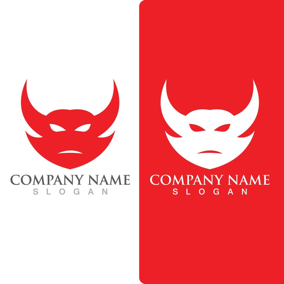 ícone de vetor de logotipo de chifre de diabo