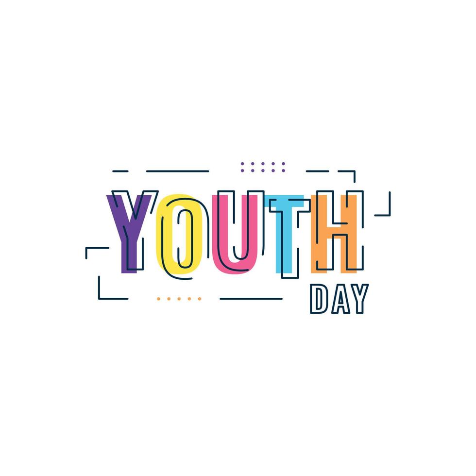 fundo de design do dia da juventude para o momento internacional vetor