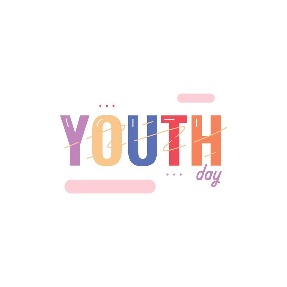 fundo de design do dia da juventude para o momento internacional vetor