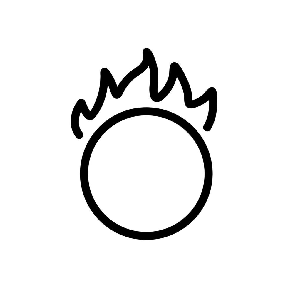 vetor de ícone de aro em chamas. ilustração de símbolo de contorno isolado