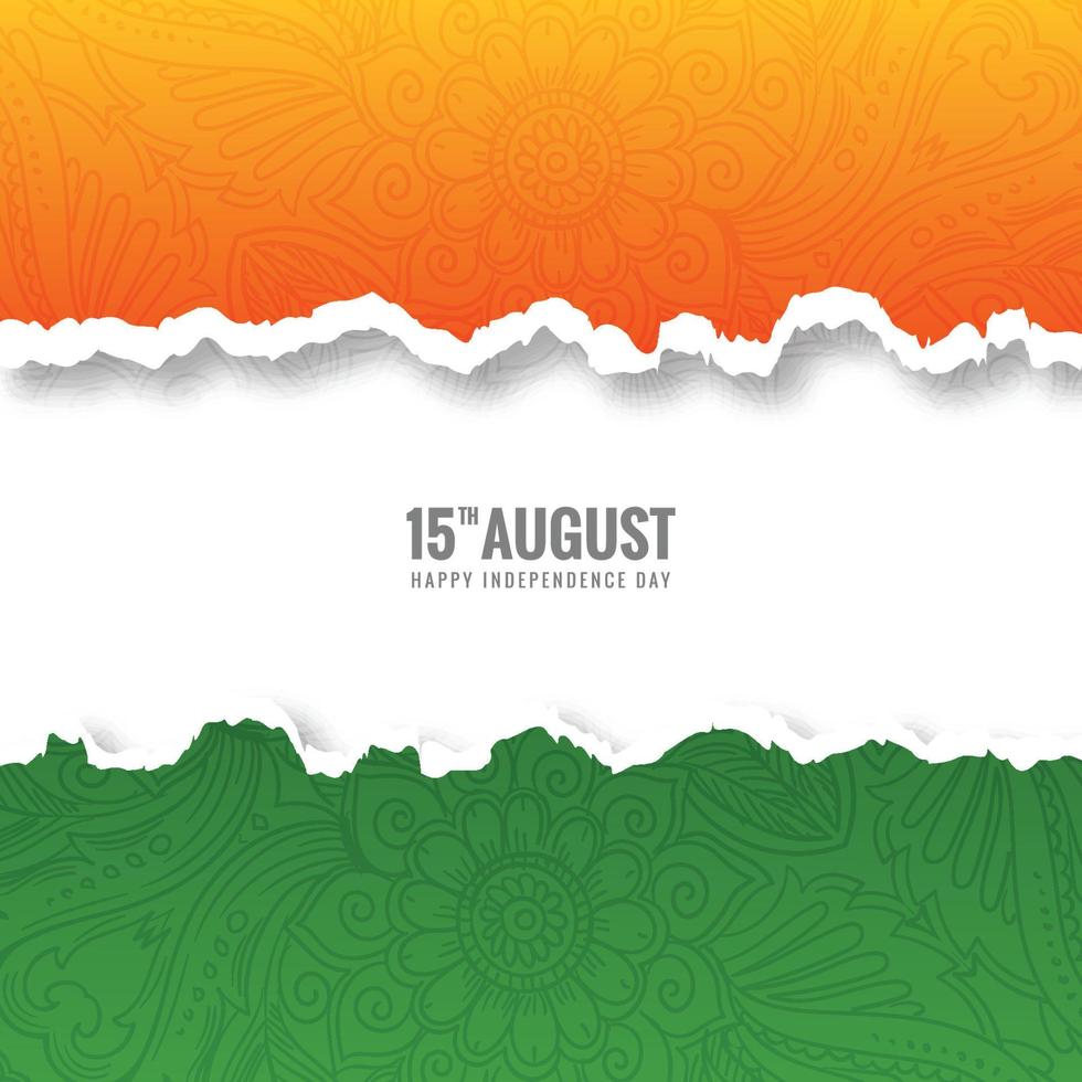fundo do dia da independência da índia com design tricolor vetor