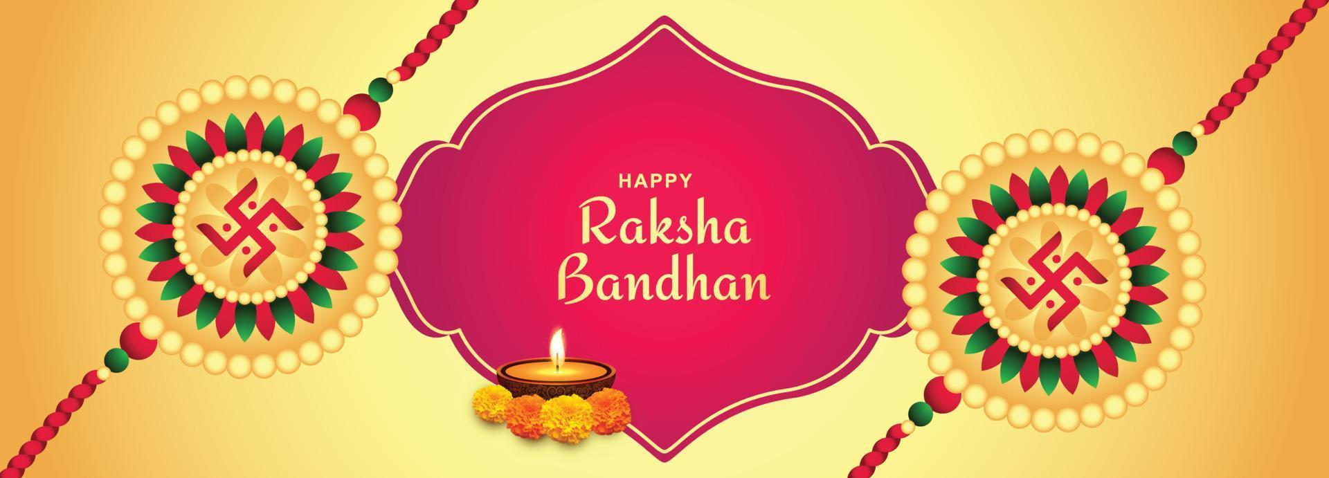 bela celebração festival hindu raksha bandhan banner fundo vetor